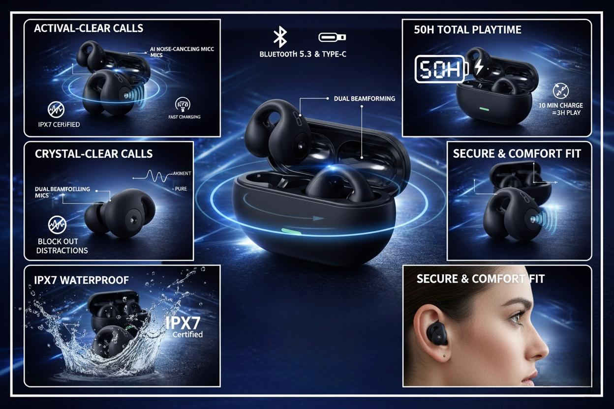 Wireless Clip Earbuds